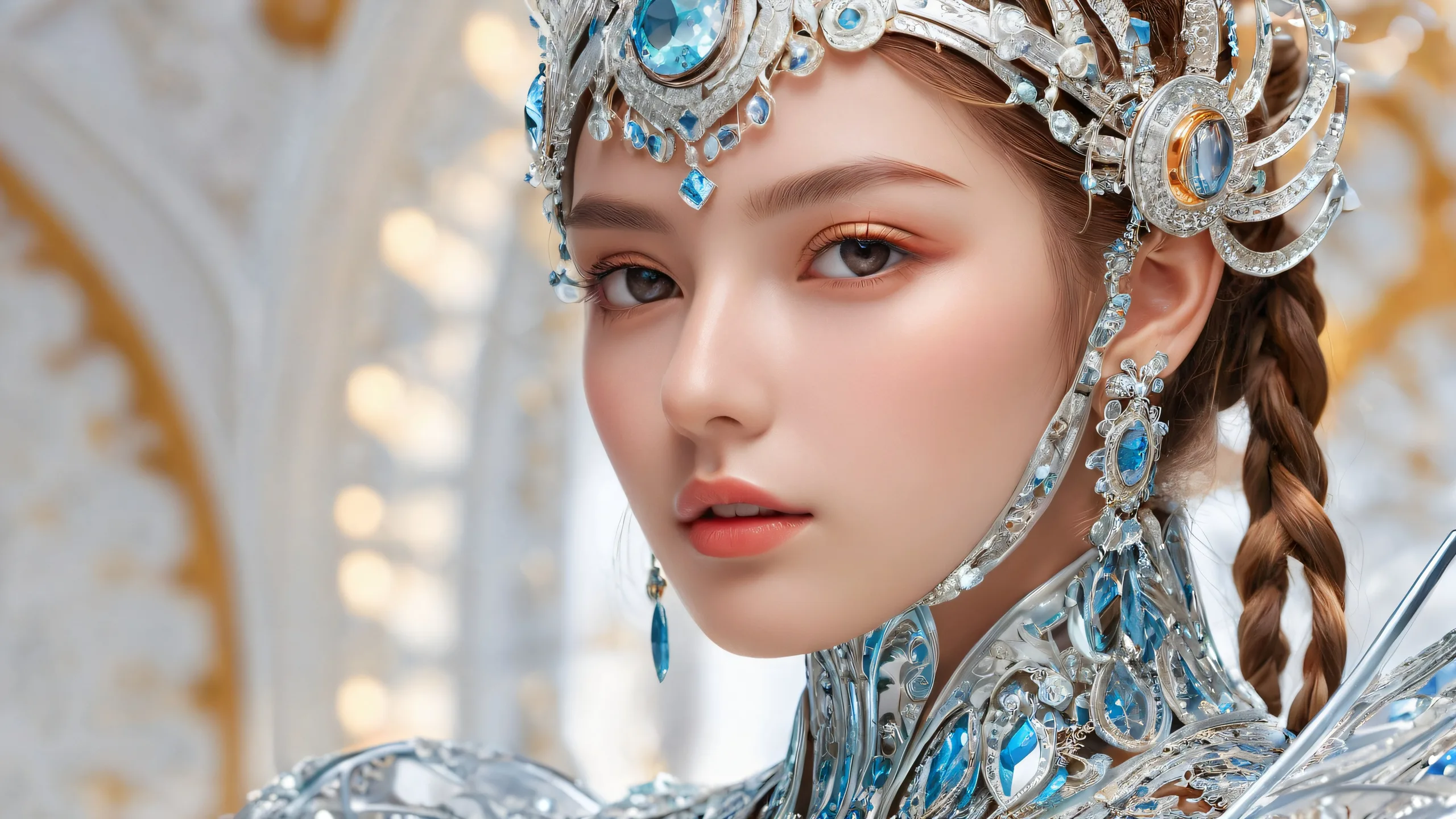 A stunning cyberpunk desktop image of a void with intricate mechanical details and ethereal lighting, suitable for Desktop/PC.