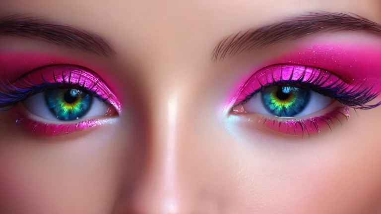 A stunning desktop wallpaper of a face set against a vast, pure void with ethereal lighting and radiant colors.