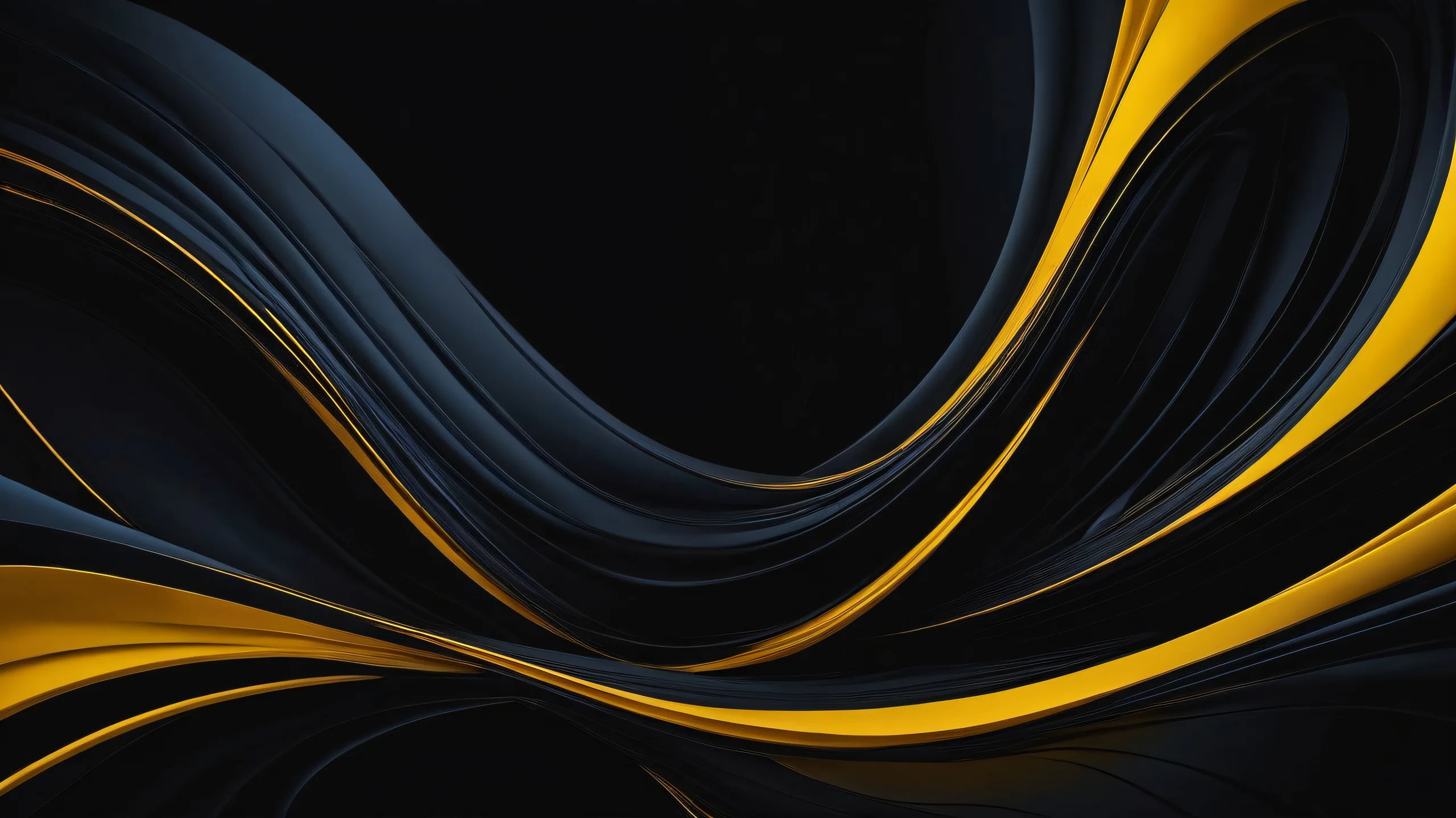 Breathtaking cyberpunk desktop scene of a perfect void with deep blacks and luminescent accents, suitable for any PC or Desktop.