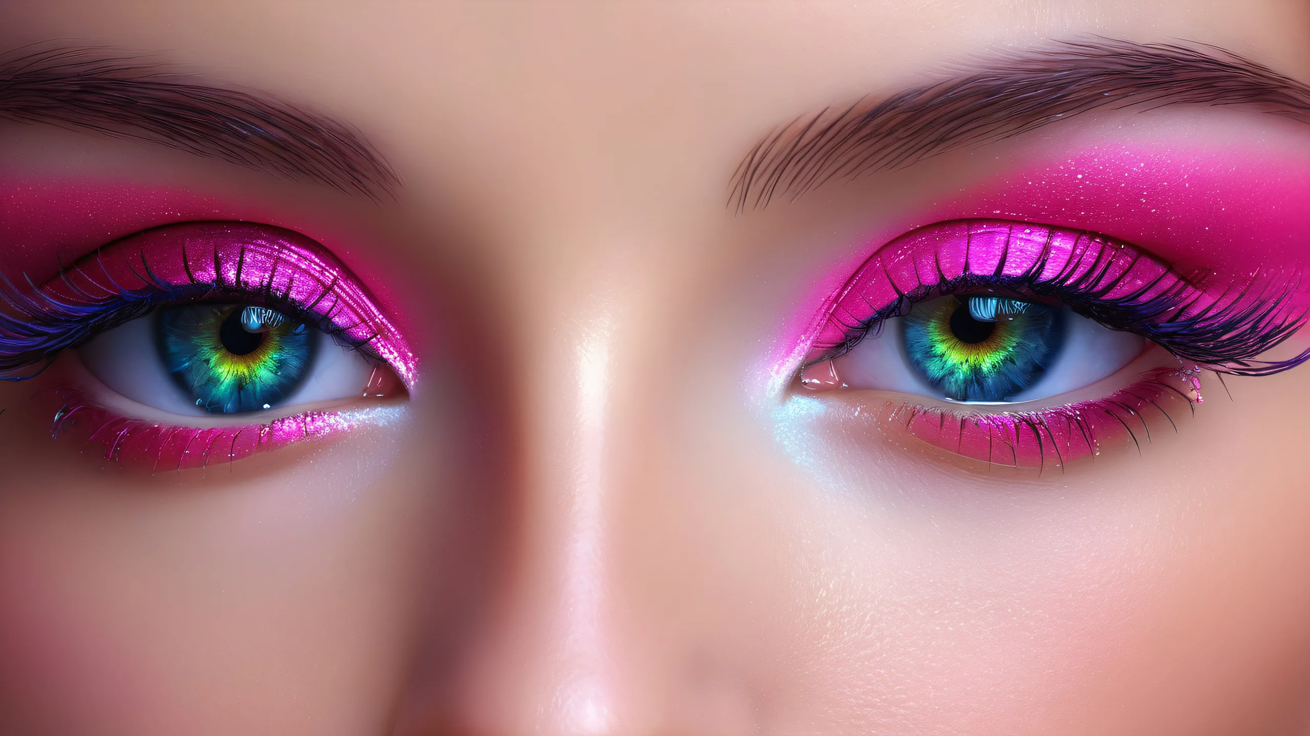 UFundo da área de trabalho K Etéreo Voidscaperosto contra um vastouminação etérea e cores radiantes A stunning desktop wallpaper of a face set against a vast, pure void with ethereal lighting and radiant colors.