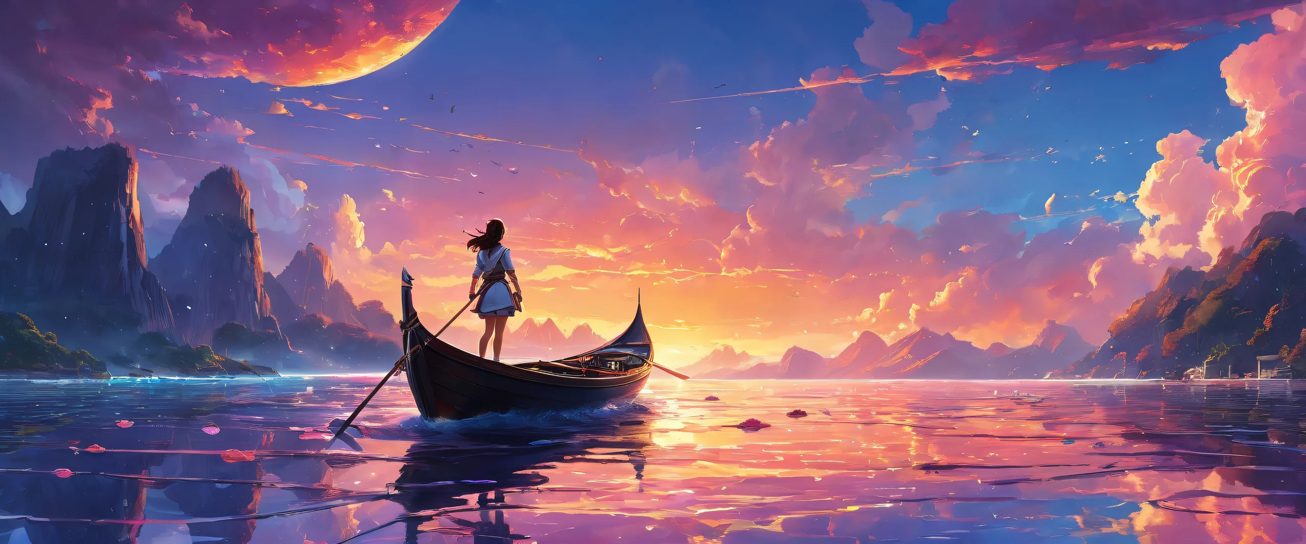 A stunning desktop image of Heroine surrounded by atmospheric rain and a vast pure void, perfect for your Desktop/PC.