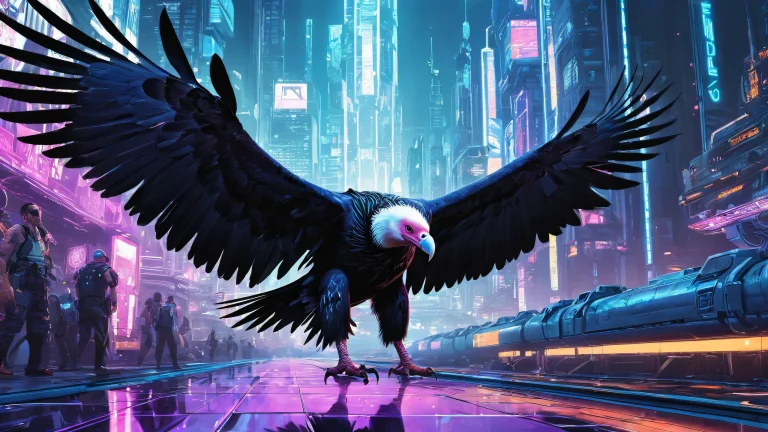 A majestic vulture soaring above a pristine void, parfait pour votre ordinateur de bureau ou PC.