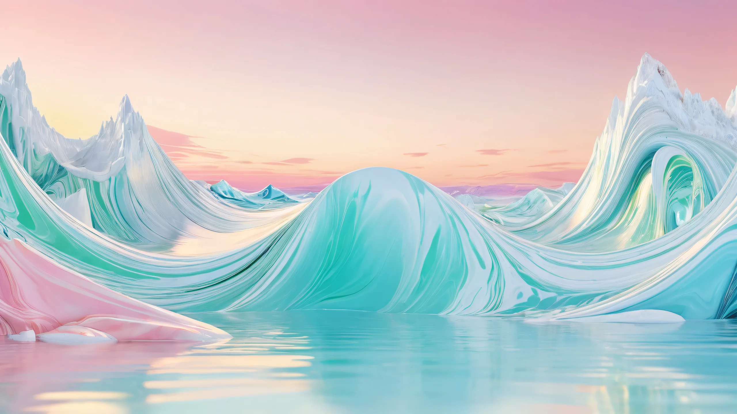 A serene desktop scene featuring a vast pure void with water as the focal point, perfect for a PC or Desktop.