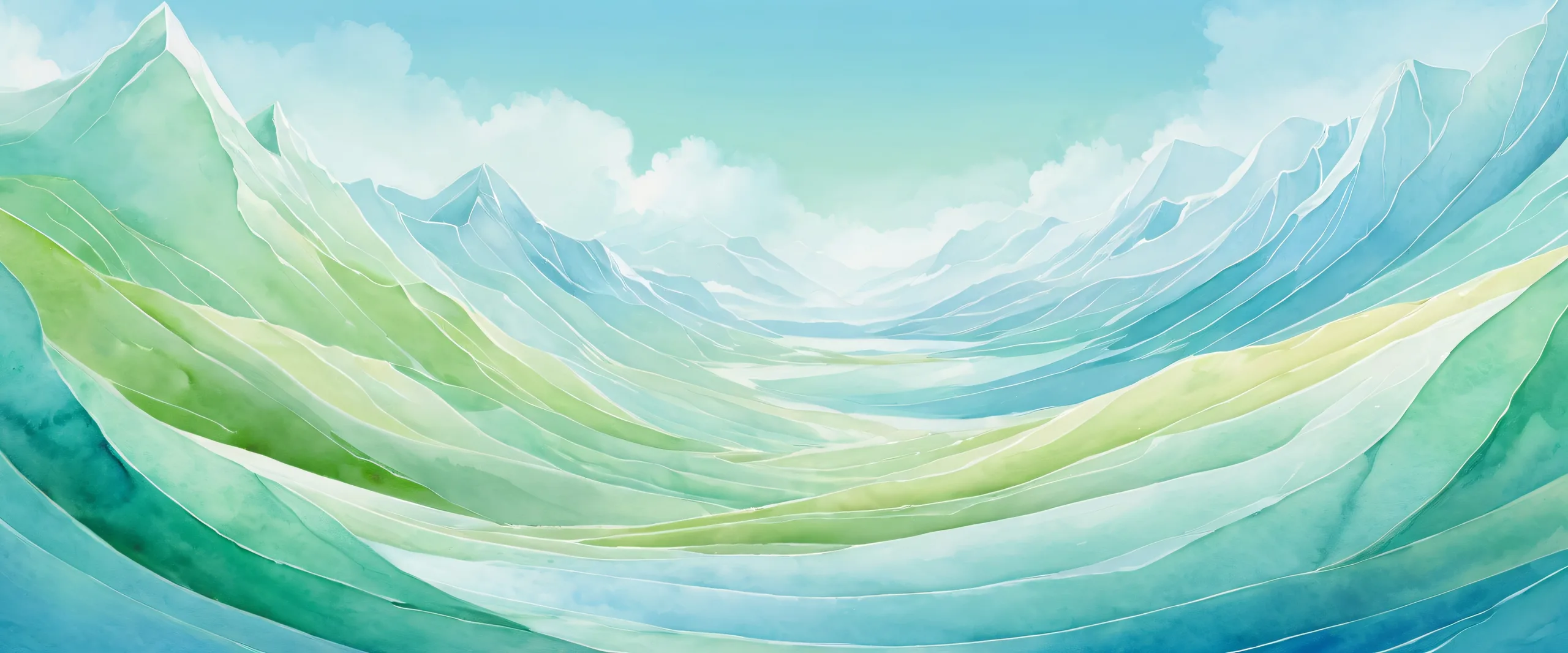 A breathtaking desktop wallpaper of a pristine watercolor oasis for your PC or Desktop.
