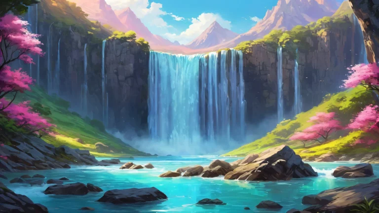 Breathtaking waterfall scene for your desktop/PC, featuring pristine clarity and radiant colors.