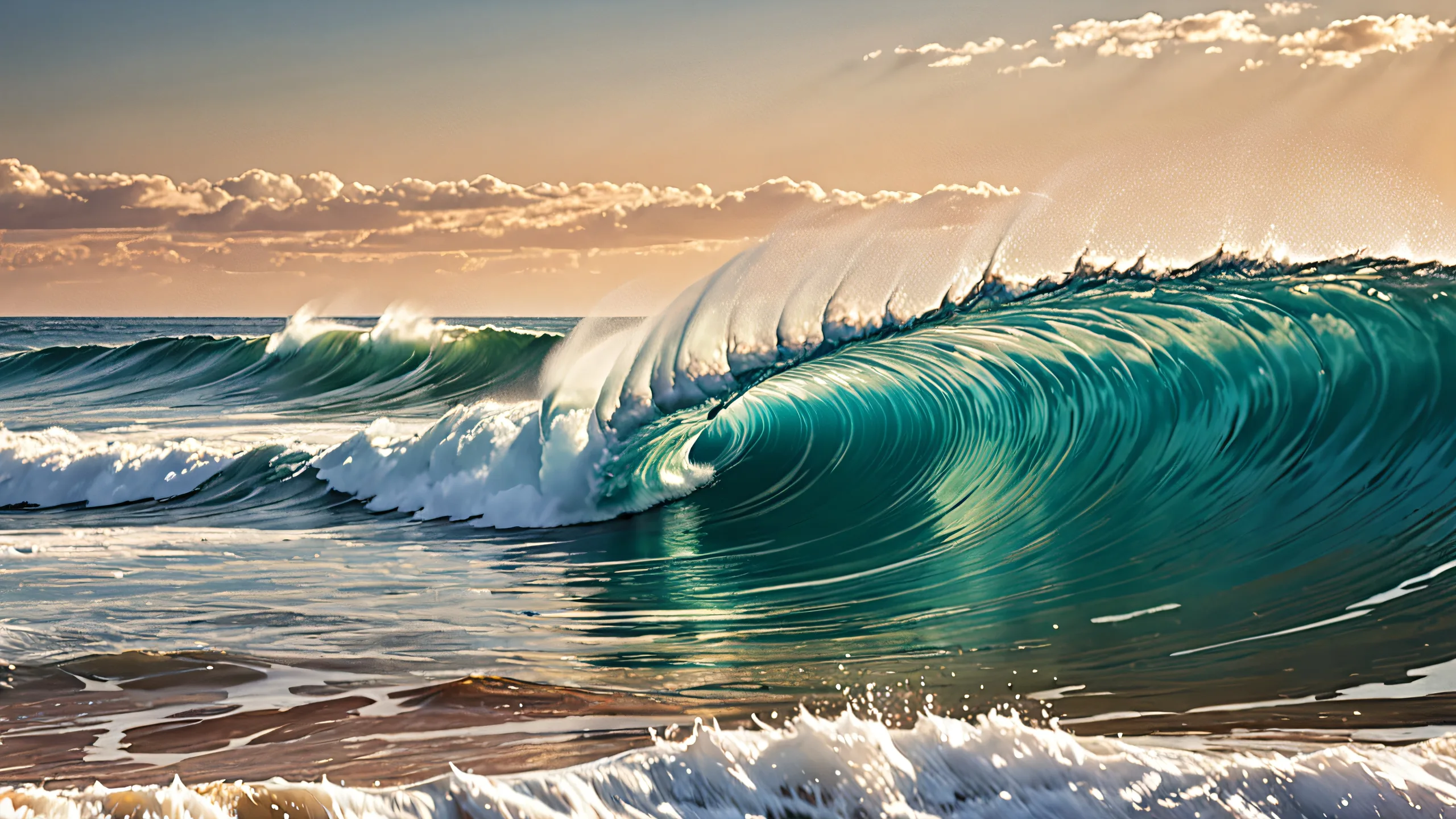 Breathtaking desktop wallpaper of waves on a clean void with pristine clarity for PC or Desktop use.