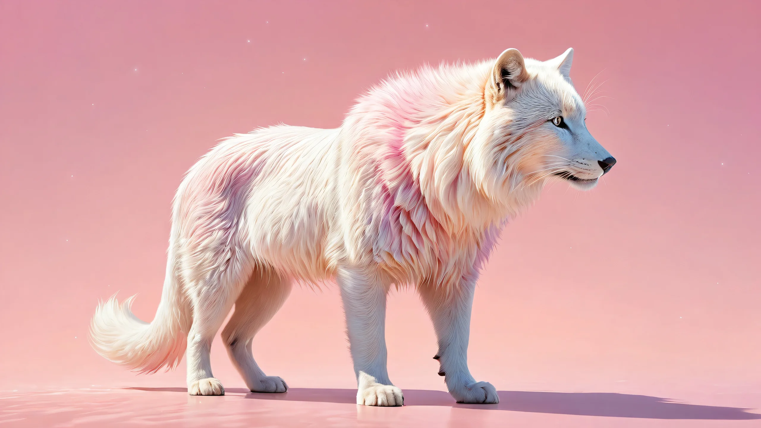 A serene desktop image featuring a standing animal against a vast, pure void with subtle texture and vibrant colors, perfect for your Desktop/PC.