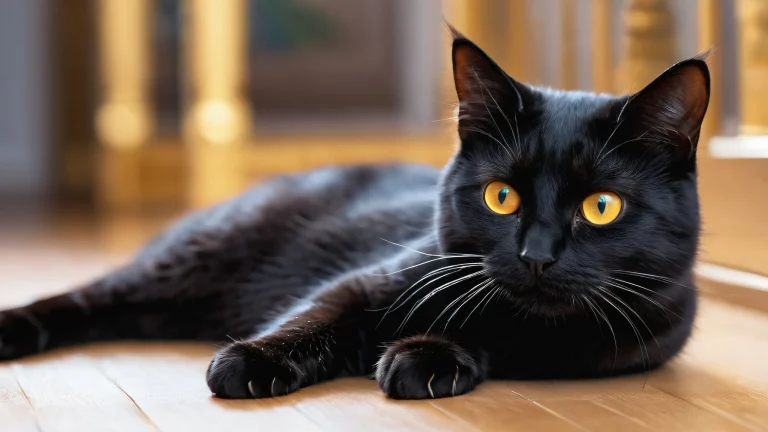 A stunning desktop wallpaper featuring a black cat in a vast, pure void with ethereal lighting and brilliant colors for your Desktop/PC.