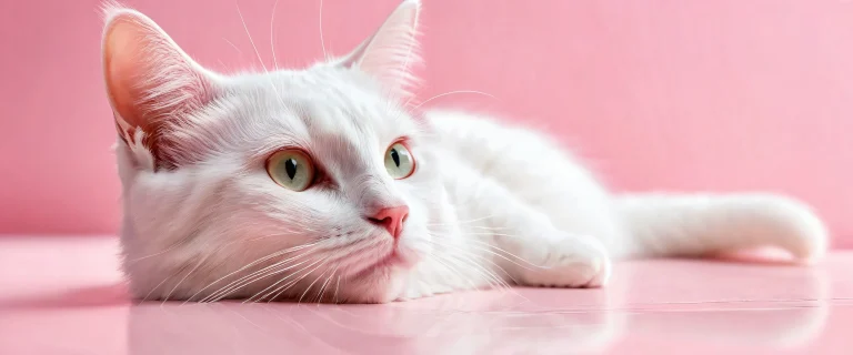A serene desktop image featuring a cat surrounded by an vast, pure void with radiant ethereal lighting and brilliant colors.