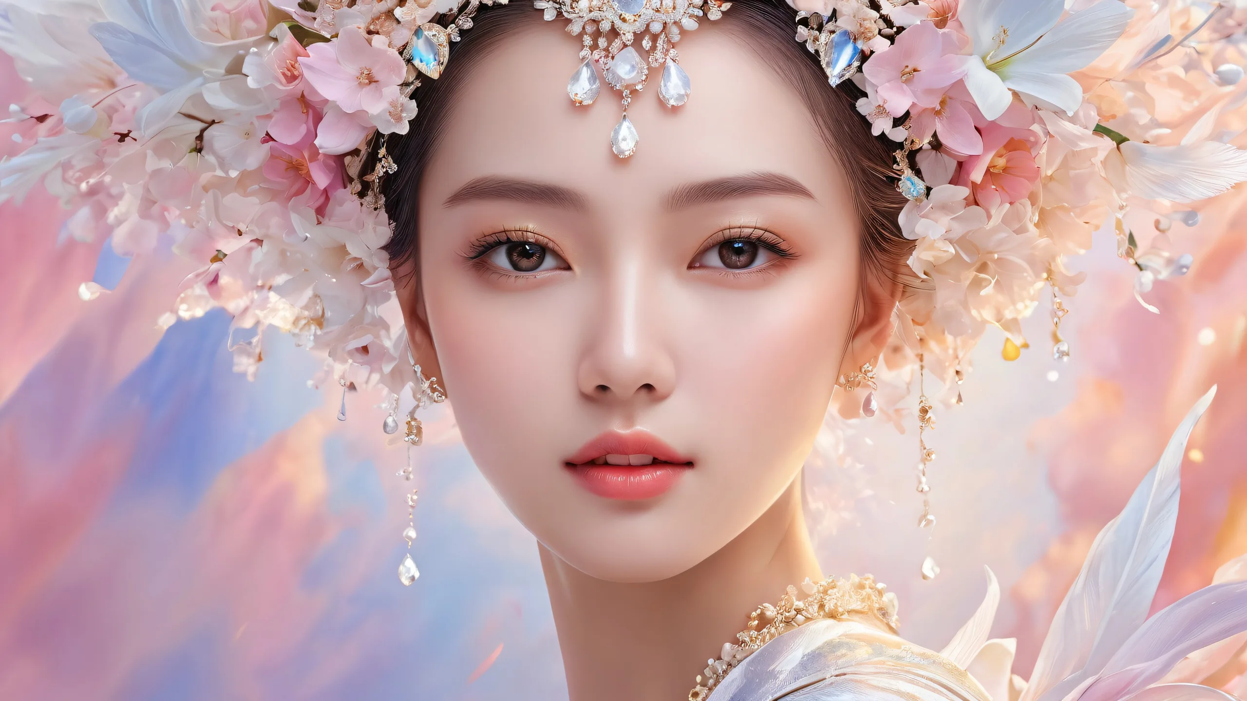 A serene desktop image of women in a pristine void with deep depth of field, perfect for PC and Desktop use.