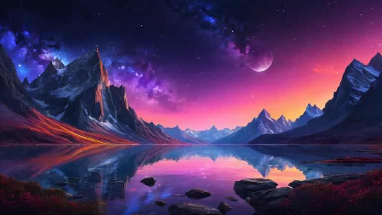 A stunning cosmic desktop wallpaper featuring a faithful representation of night's depths, perfect for your PC or Desktop.