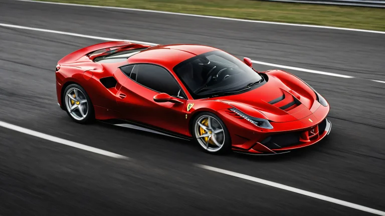 A sleek Ferrari on a pristine void with warm sunlight and deep blacks for a stunning desktop/PC background.