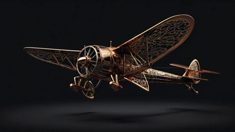 Desktop/PC wallpaper featuring a flying machine in a vast, vacío puro con extrema profundidad de campo. Perfect for aviation enthusiasts!