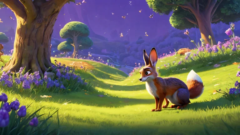 Beautiful desktop wallpaper featuring foxes and rabbits in a vast, pure void with ethereal lighting. Suitable for Desktop/PC use.