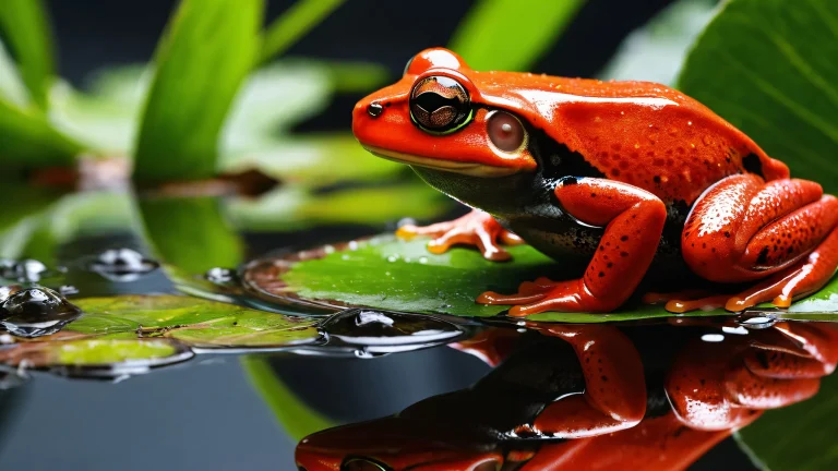 A stunning desktop wallpaper of a frog in a vast pure void with ethereal lighting and brilliant colors, perfect for your PC or Desktop.