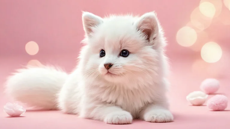 A serene and idyllic desktop scene featuring a cute animal amidst a vast, pure void with stunning depth of field, perfect for your Desktop/PC.