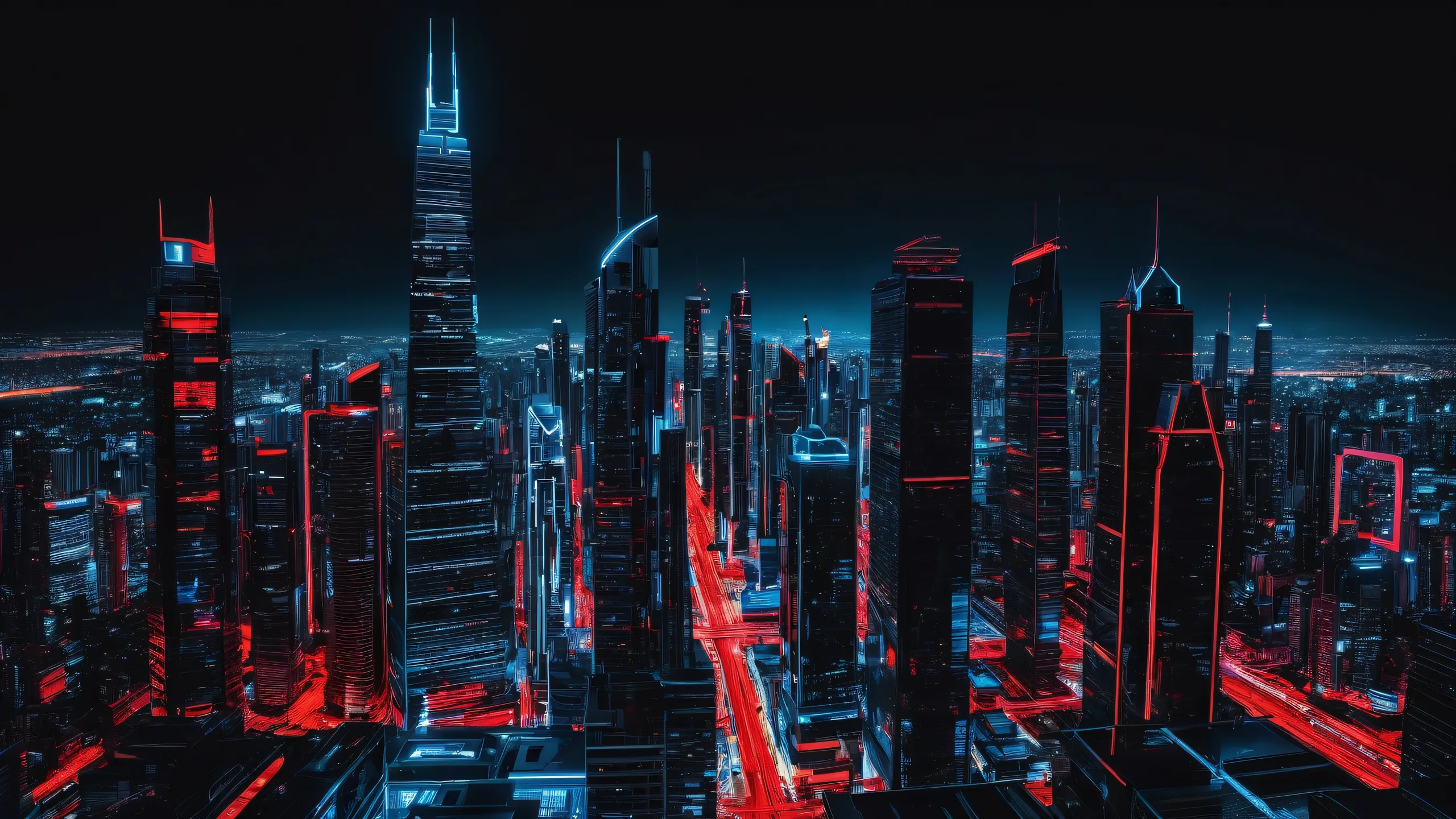 A serene desktop image of a futuristic city at sunset on a black background, perfect for Desktop/PC use.