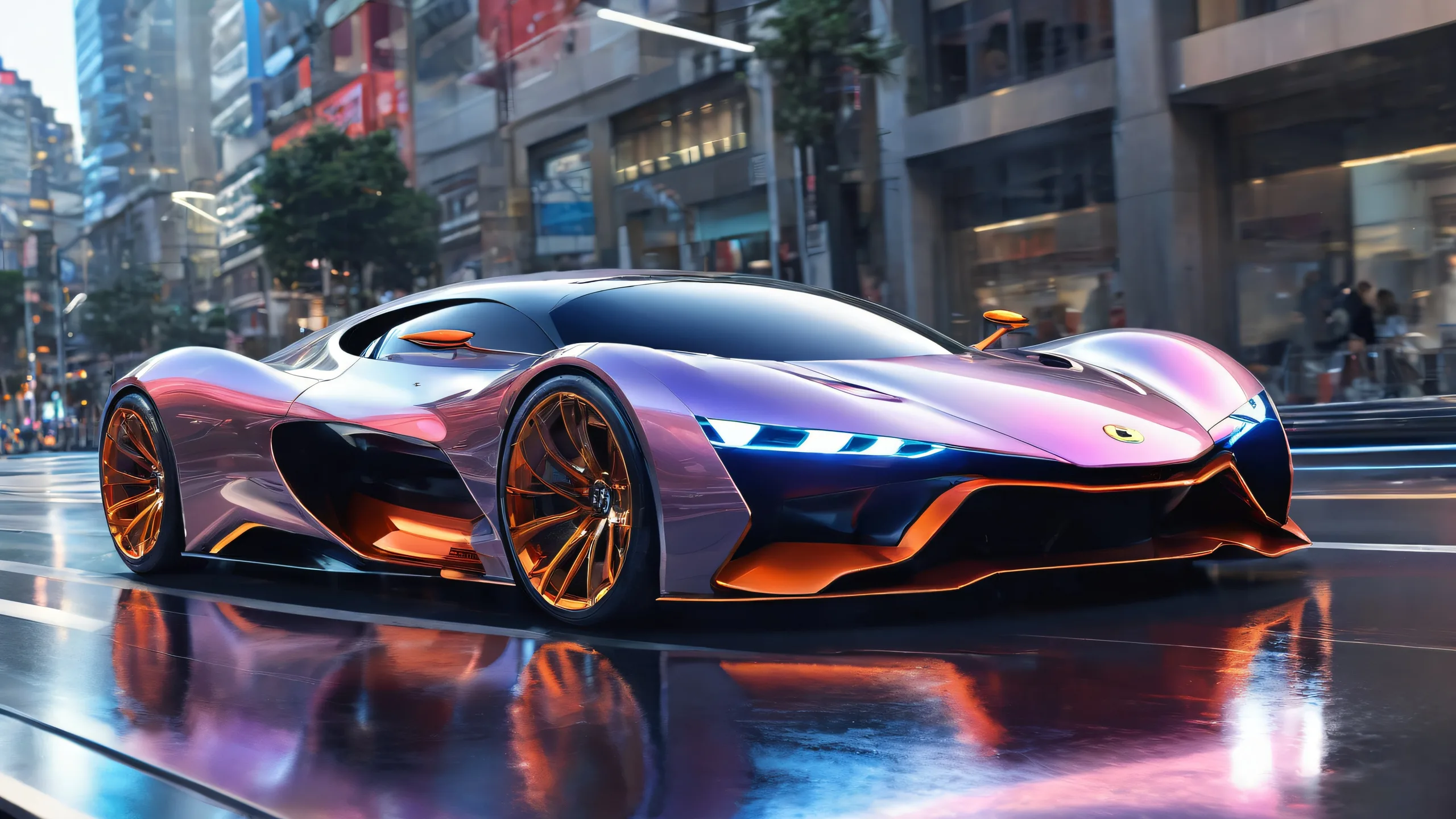 Desktop/PC wallpaper featuring a sleek, futuristic vehicle in a vast, pure void with ethereal lighting and brilliant colors.