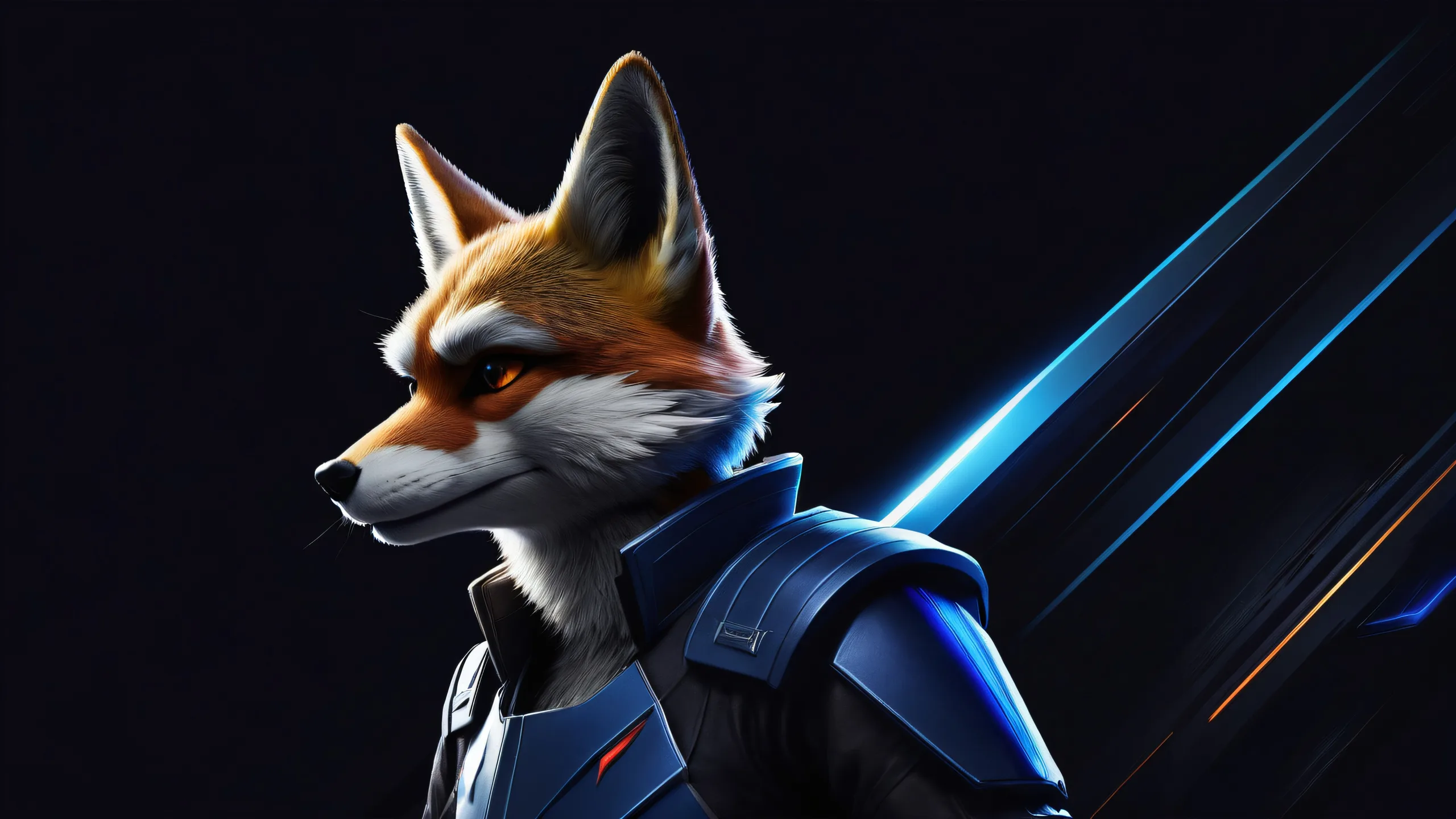 A stunning digital artwork of Krystal's starship in a deep void, perfect for desktop/pc backgrounds.