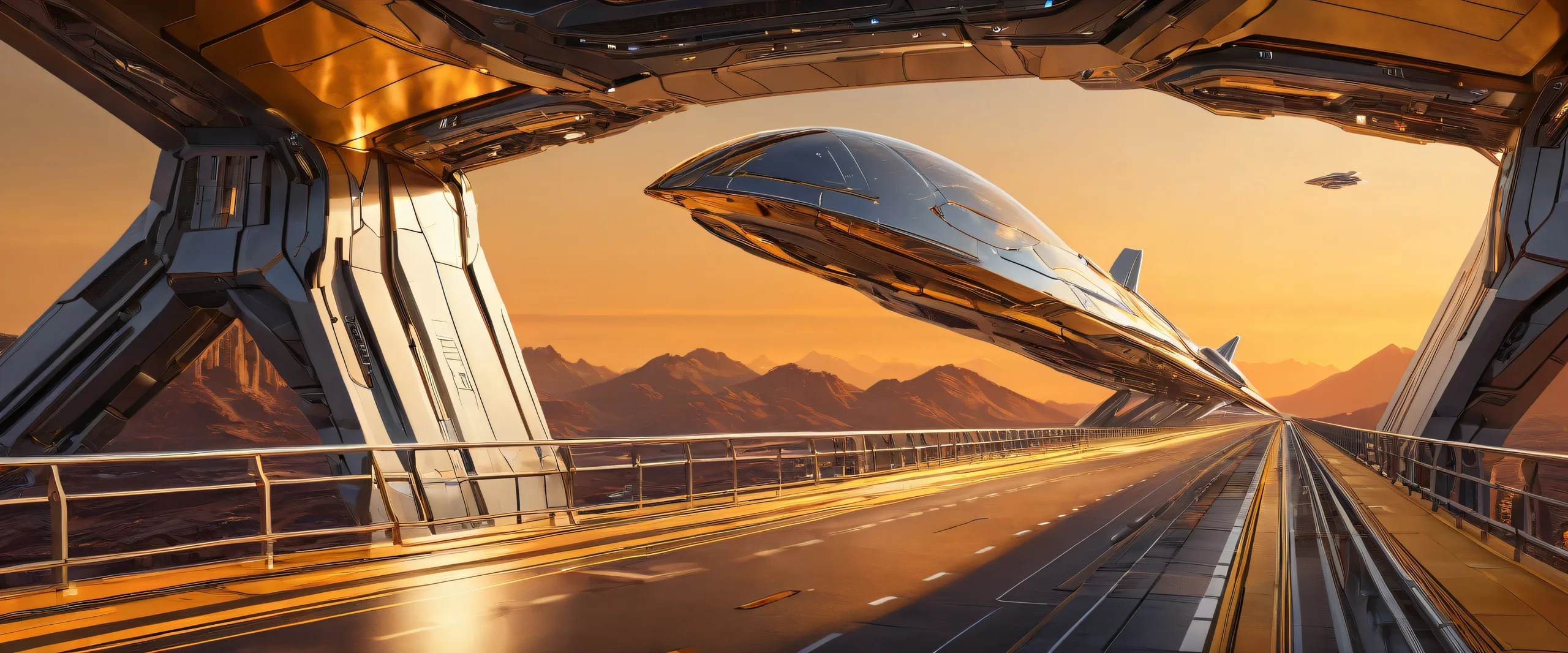Ethereal Starship Bridge Desktop for PC or Mac, featuring radiant colors and precision details.