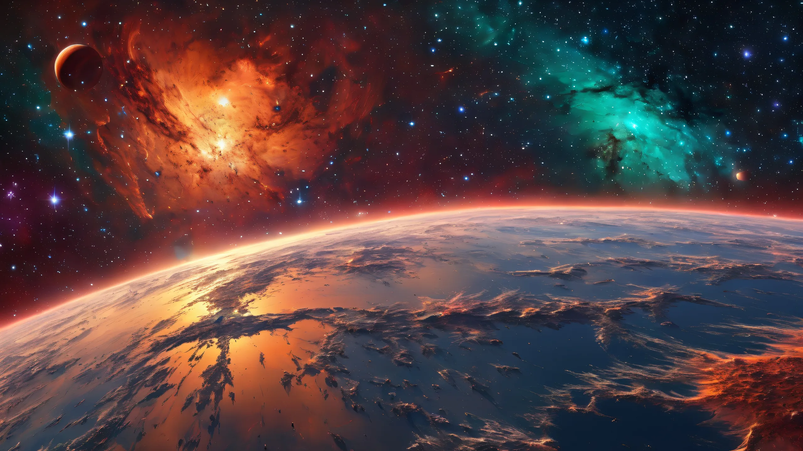 Stunning Galactic Odyssey at Infinity Wallpaperデスクトップ/PCに適しています A breathtaking desktop wallpaper of the Galactic Center, suitable for Desktop/PC. Perfectly clean and vast, this celestial landscape features extreme depth of field, award-winning digital art, and radiant brilliant colors.