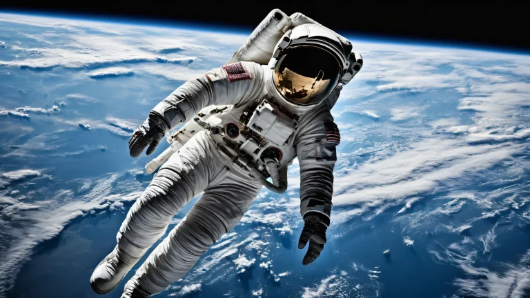 Astronaut in Space Shuttle against a vast pure void for Desktop/PC use