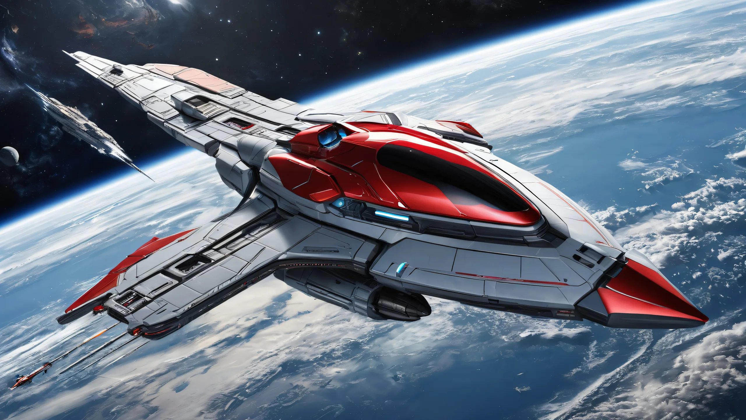 A stunning desktop wallpaper of a spaceship in a vast void for your Desktop/PC.