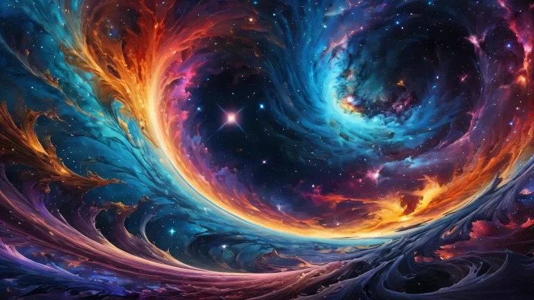 A majestic galaxy desktop wallpaper for your PC or Desktop, featuring infinite possibilities and radiant colors.