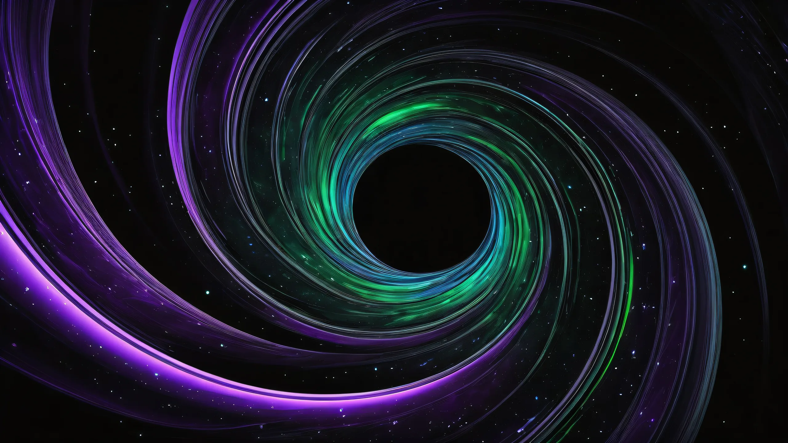 A stunning desktop wallpaper of a galactic vortex on a black background, perfect for your PC or Desktop.