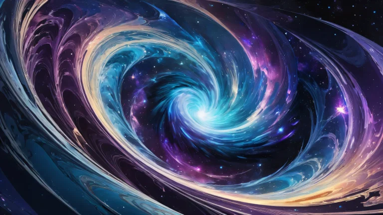 Breathtaking cosmic desktop image of a galactic vortex with radiant colors and intricate details for Desktop/PC.