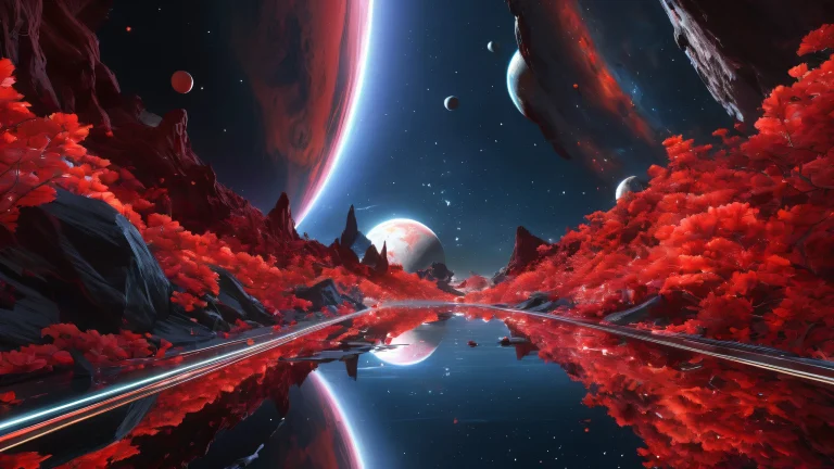 A stunning desktop wallpaper featuring a pristine void with extreme depth of field and ethereal lighting, parfait pour votre ordinateur de bureau/PC.