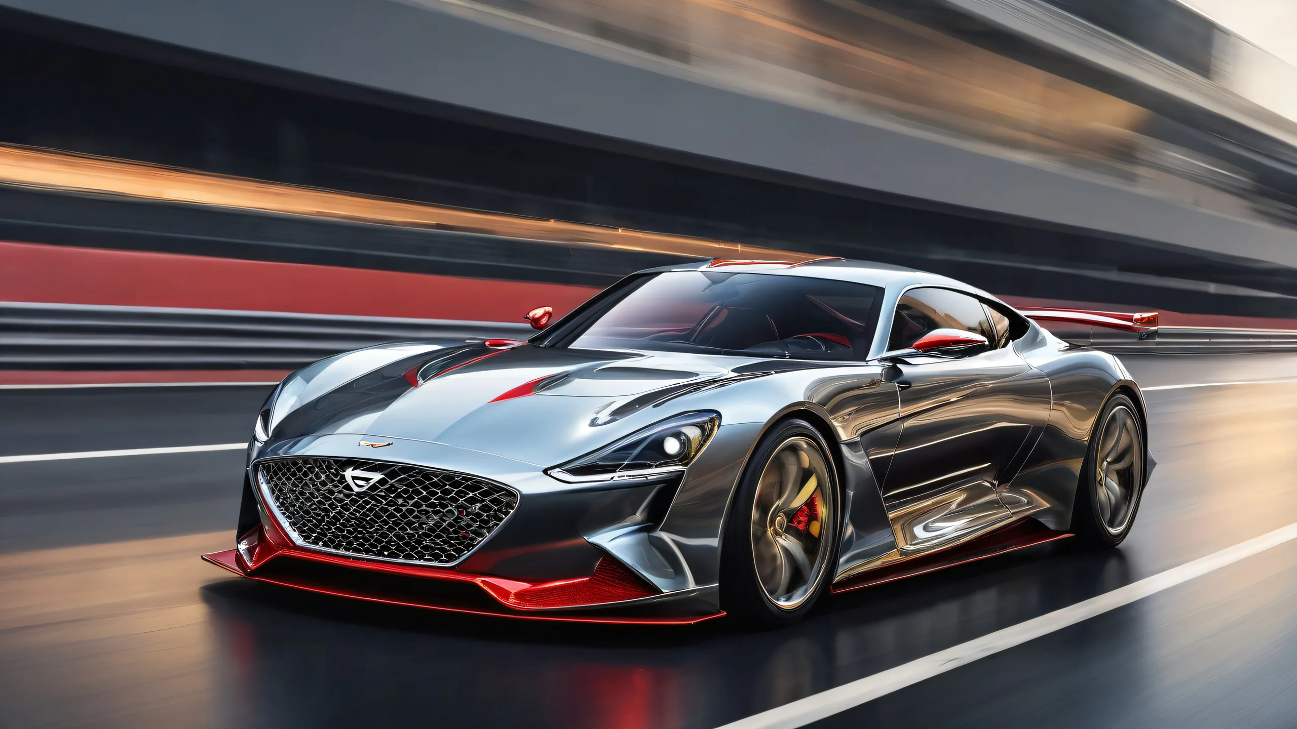 Breathtaking desktop wallpaper of Genesis GMR-001 in frontal view for PC and Desktop use.