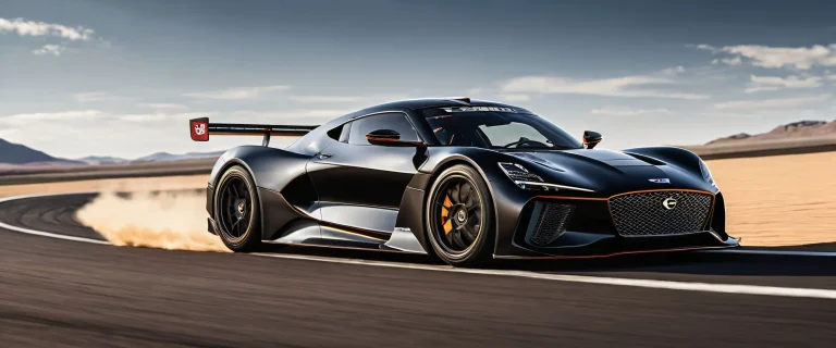 Breathtaking desktop wallpaper of Genesis GMR-001 on a racing track with perfect depth of field and stunning sunlight, adapté pour ordinateur de bureau/PC