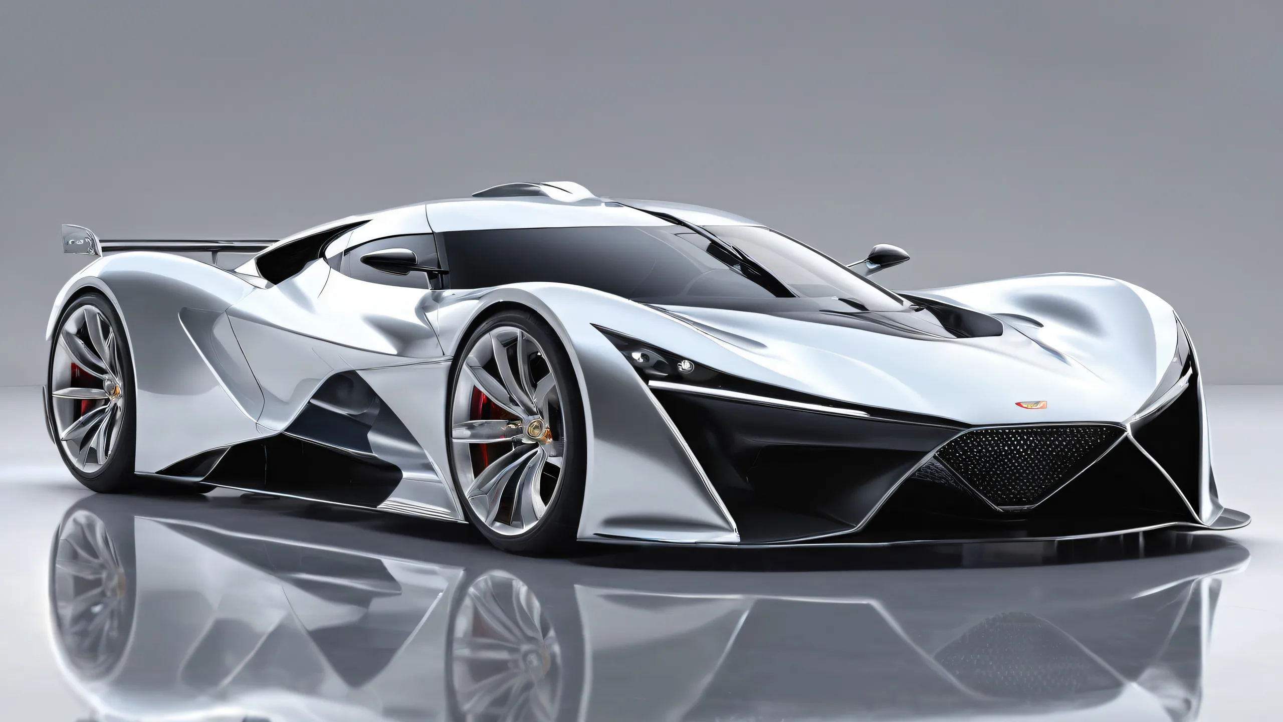 Breathtaking desktop wallpaper of Genesis GMR-001 on a pristine pure void background with blurred surroundings and frontal view, suitable for Desktop/PC.