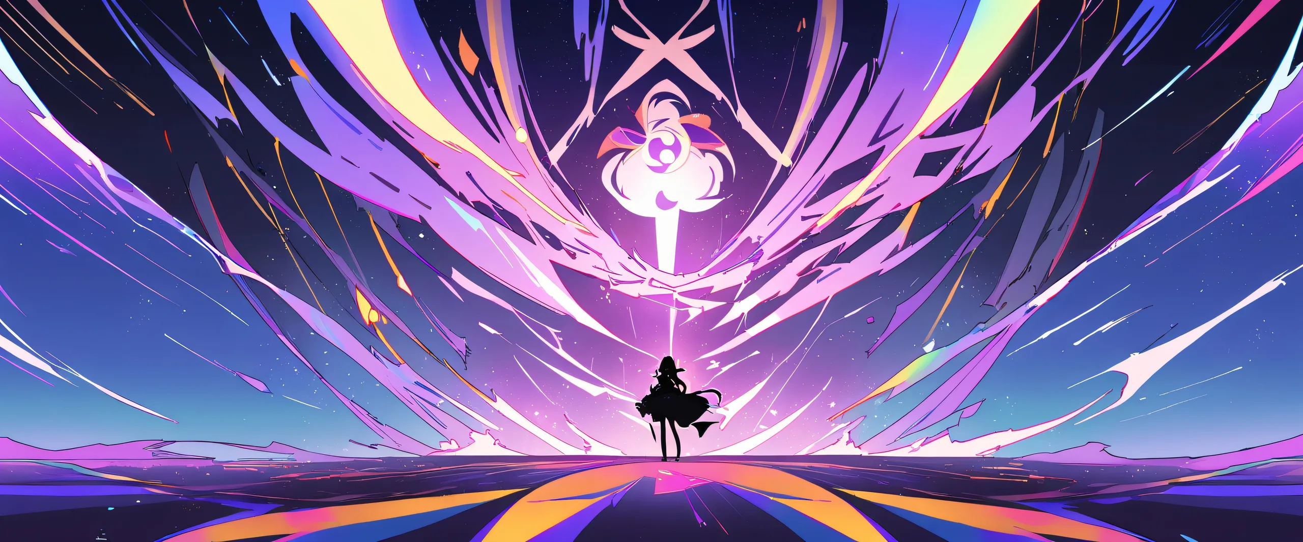 A solo female character from Genshin Impact gazing at the viewer against a vast, pure void backdrop on a PC or Desktop.