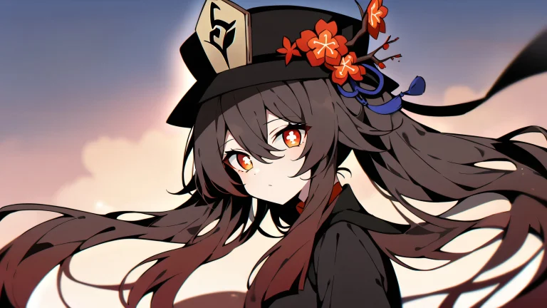 A young girl looks out at the viewer from a vast, pure void against a soft cloud background on a desktop or PC.