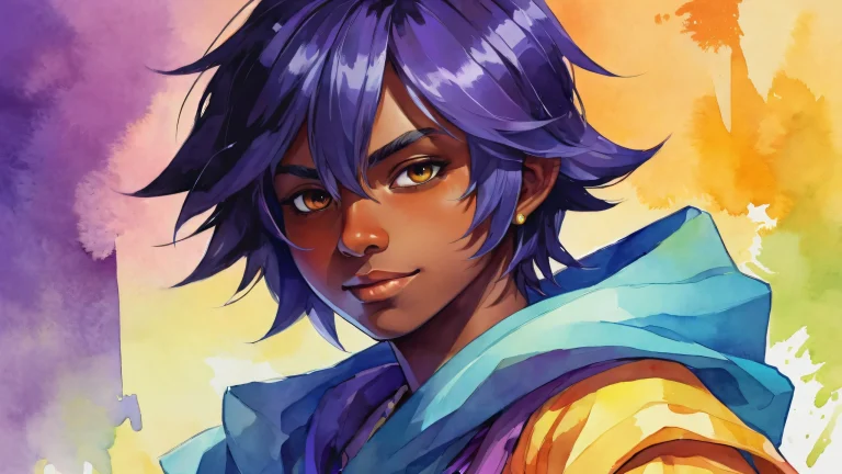 A stunning Deltarune Githyanki portrait on a perfectly clean vast pure void for desktop/pc