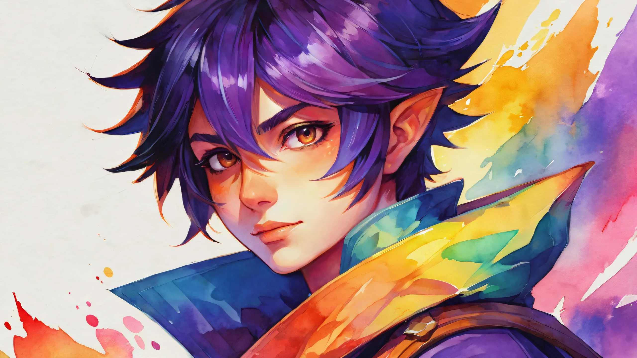 A stunning close-up portrait of Deltarune's Githyanka character against a pure void background, perfect for your Desktop/PC.