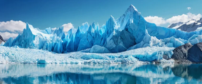 A stunning desktop background of glaciers and a pure void, perfect for a Desktop/PC.