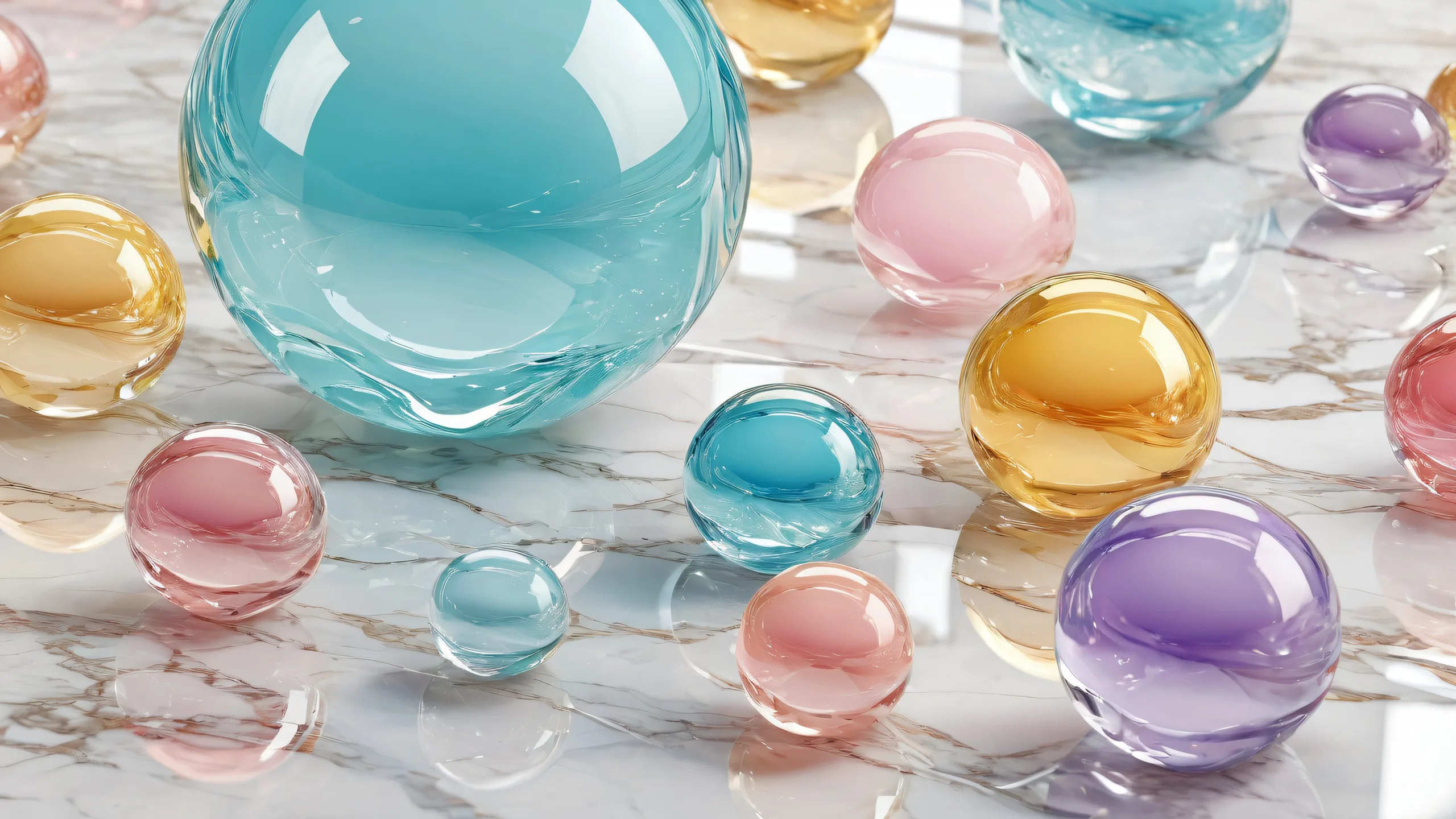 A stunning desktop image featuring a glass marble on a pristine void, perfect for your PC or Desktop.