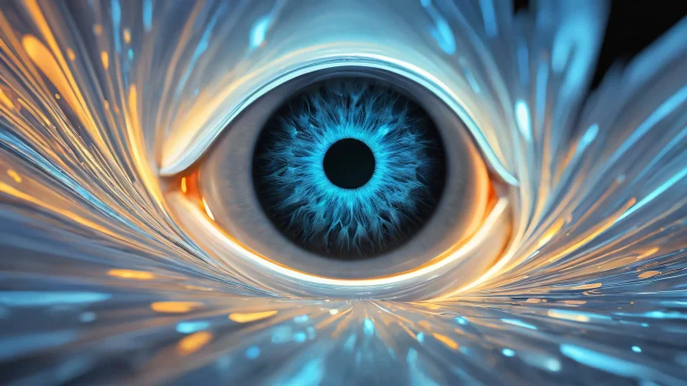 Glowing eyes in a perfectly clean vast pure void on Desktop/PC