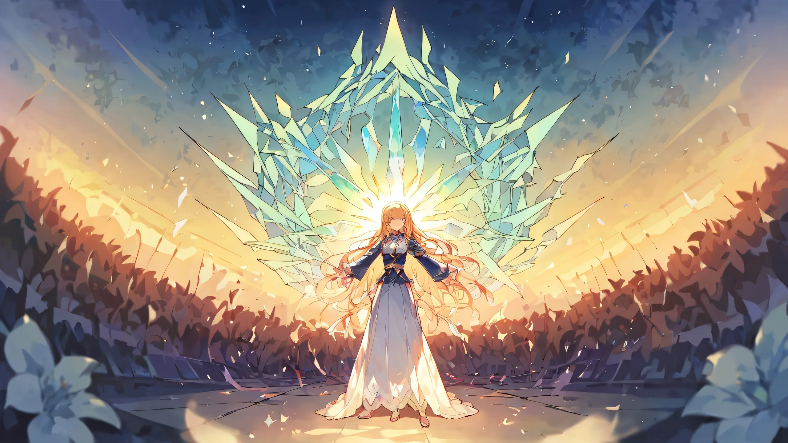 Satoru Gojo looking at viewer on a perfectly clean vast pure void desktop wallpaper for anime fans