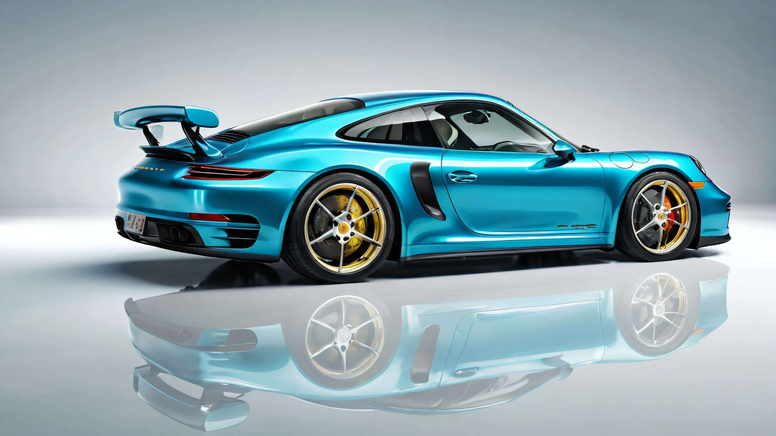 A serene and majestic Porsche scene on a desktop/PC, perfect for a bright and airy digital experience.