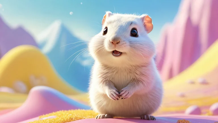 A whimsical gopher in a pristine desktop environment with soft pastel hues and radiant lighting, ideal for PC or Desktop use.