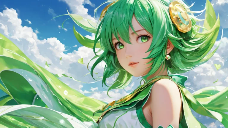 Megpoid Gumi desktop wallpaper featuring a stunning void scene with vibrant colors and detailed reflections, perfect for PC or Mac.