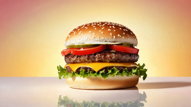 A desktop wallpaper featuring the Hamburger Model set against a vast pure void, perfect for those who appreciate pristine clarity and ethereal lighting on their Desktop/PC.