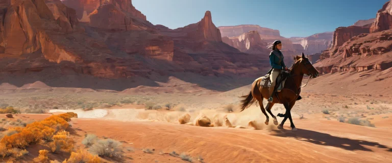 A majestic horseback rider against a vast, dark pure void with extreme depth of field and subtle atmospheric effects on a Desktop/PC.