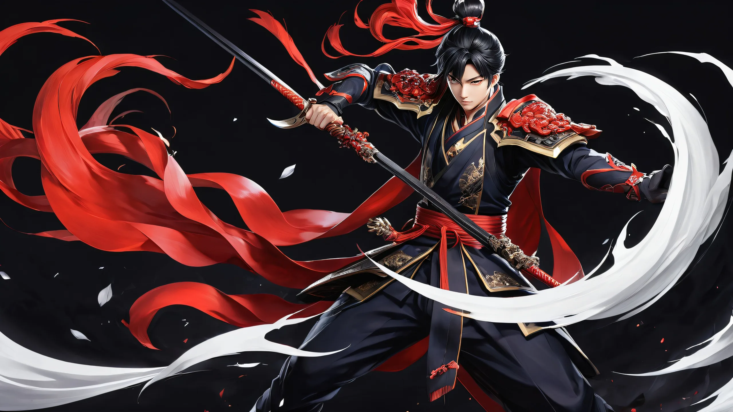 Breathtaking Hu Tao desktop wallpaper for PC and Desktop with sleek dark mode aesthetic and striking contrast, suitable for screens with 16:9 aspect ratio.