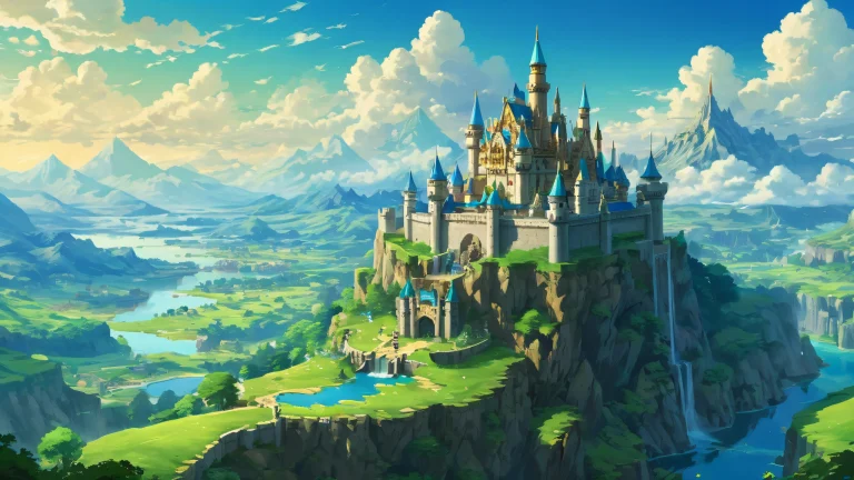 A serene Hyrule Castle desktop wallpaper for PC and Desktop use. Features a vast pure void with stunning reflections, brilliant colors, and crisp textures.