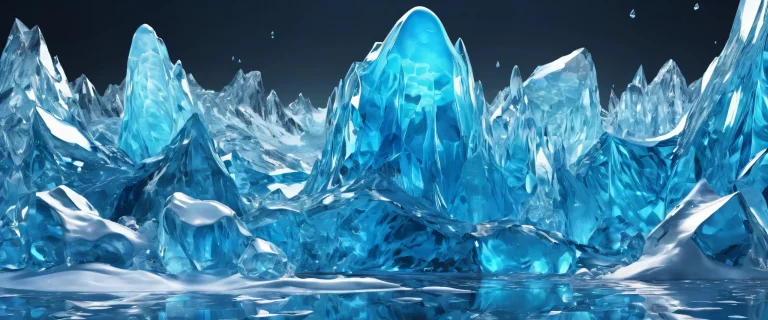 A stunning desktop background featuring an ice blue translucent slime as the main background, PCやデスクトップに最適.